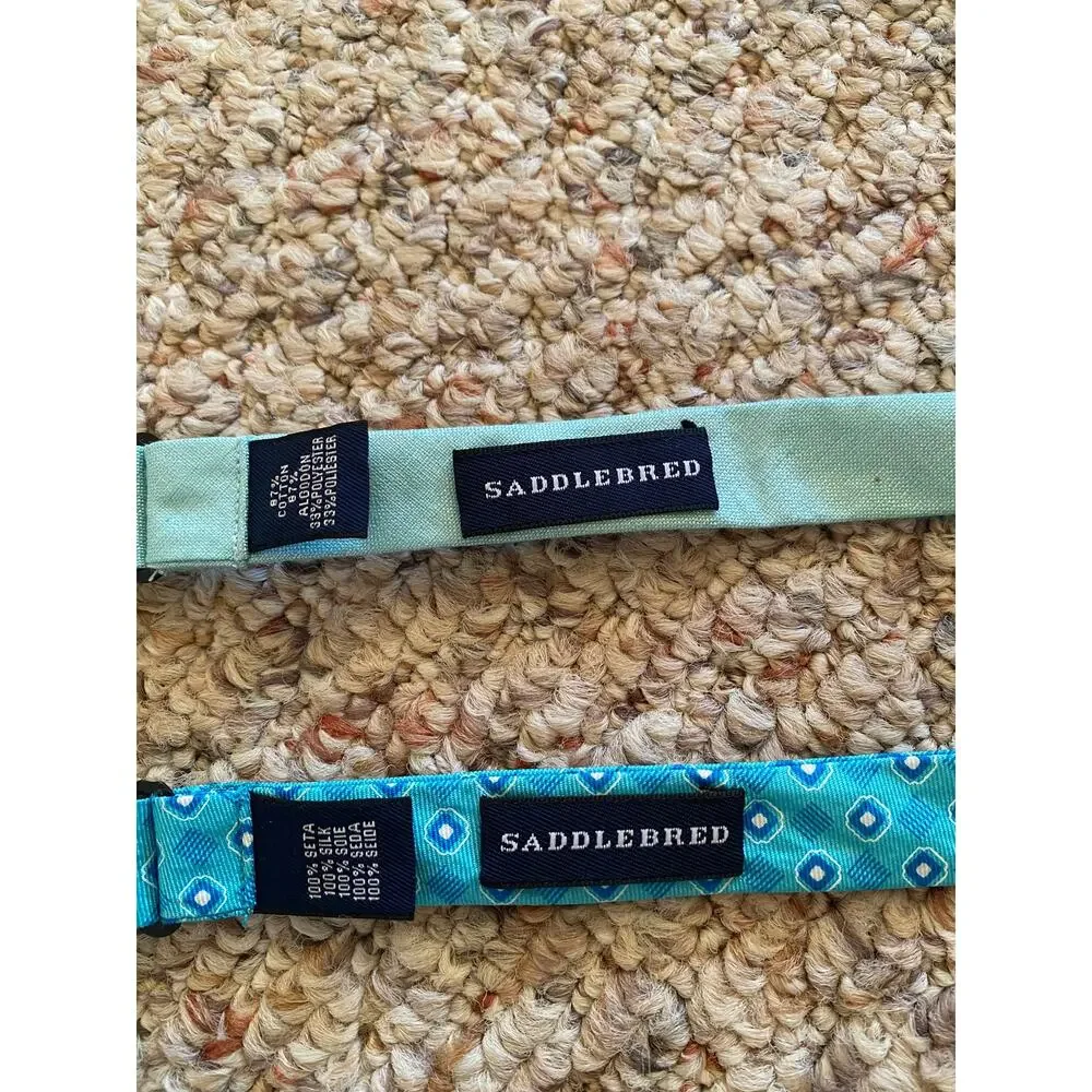 Saddlebreed bowties blue print and blue green